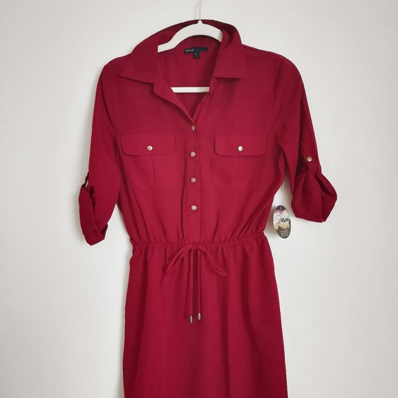 BNWT - Maroon Shirt Dress sz S - Picture 1 of 2